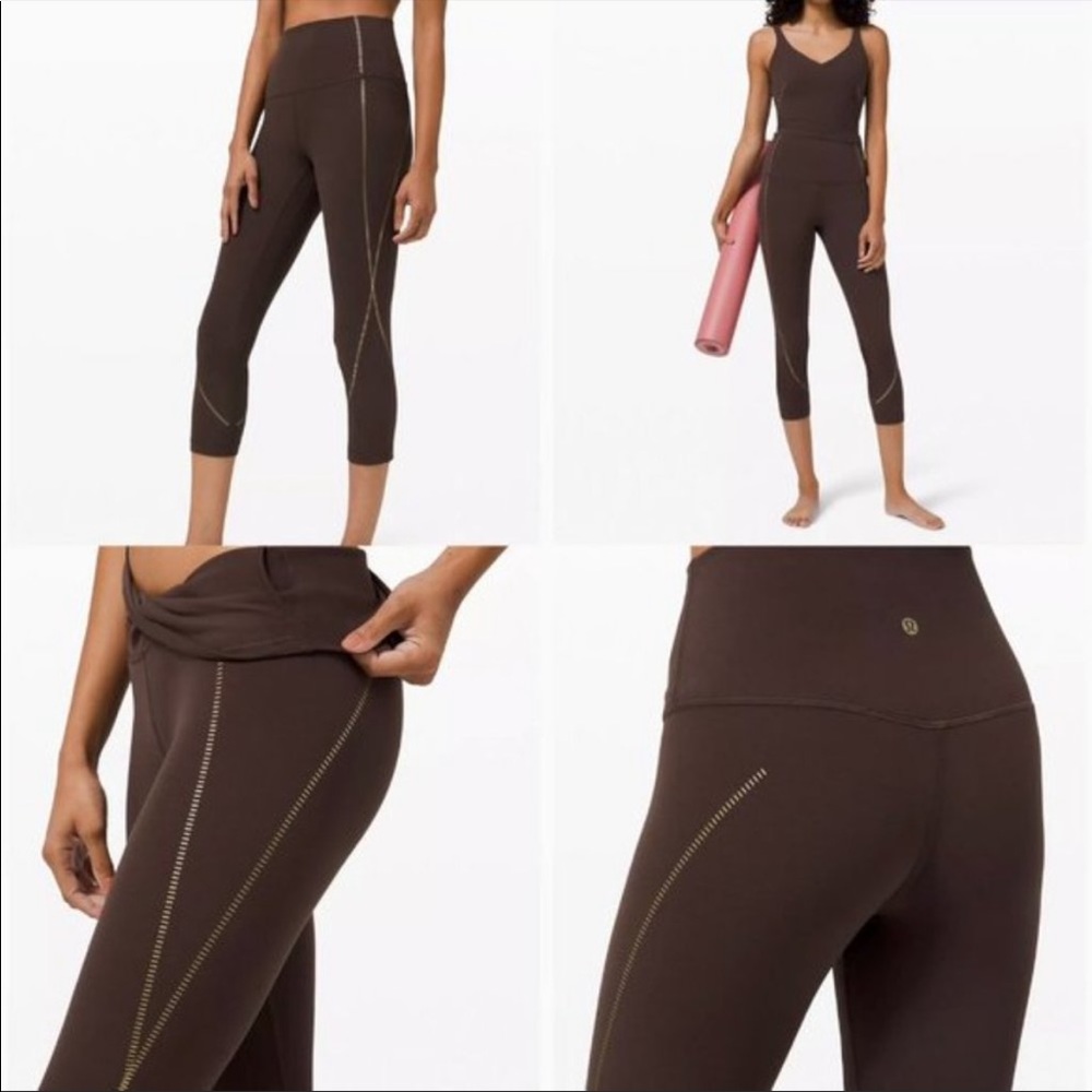 Lululemon High Waisted Align Gold French Press Gem